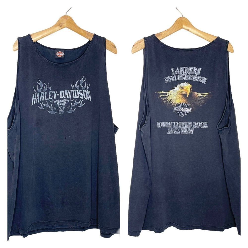 Harley-Davidson 3XL Little Rock Tank Top Faded Worn Thrashed Sleeveless Shirt